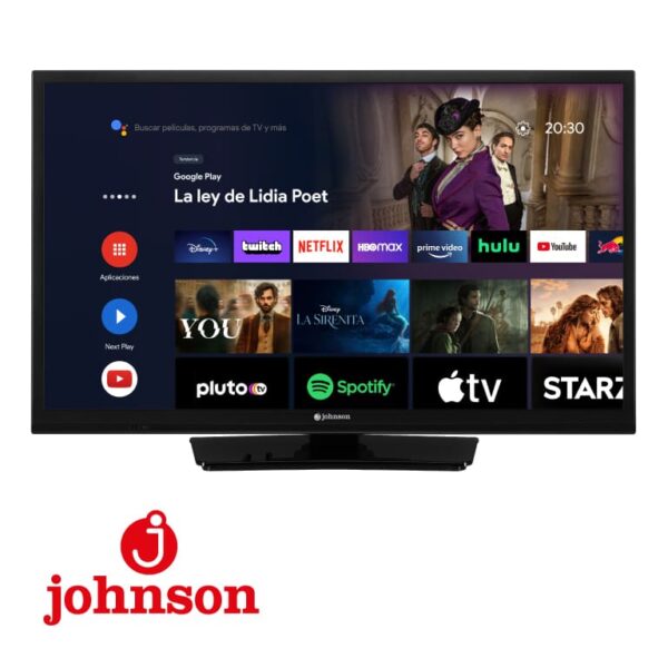 TV 24 JOHNSON NEGRA SMART ANDROID BLUETHOOT GOOGLECAST HD READY DVBT2/S2 HDMI