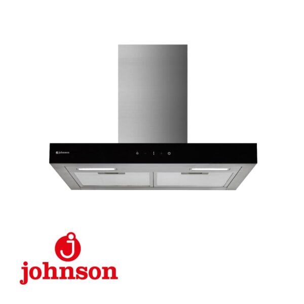 CAMPANA DEC. TIPO T JOHNSON 60CM TIPO T 800M3/H CRISTAL NEGRO/INOX