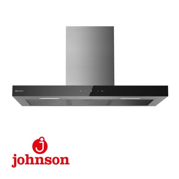 CAMPANA DEC. TIPO T JOHNSON 90CM TIPO T 800M3/H CRISTAL NEGRO/INOX